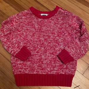 Cotton knit sweater with button shoulder. Toddler size 5T.